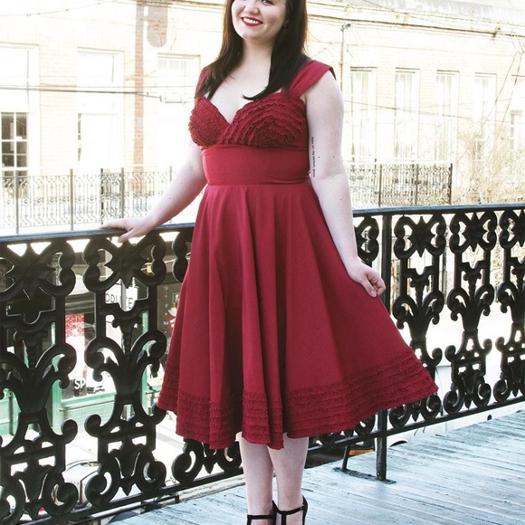 Trashy Diva Candice Gwinn Crimson Deb Retro Style Dress - Picture 2 of 9